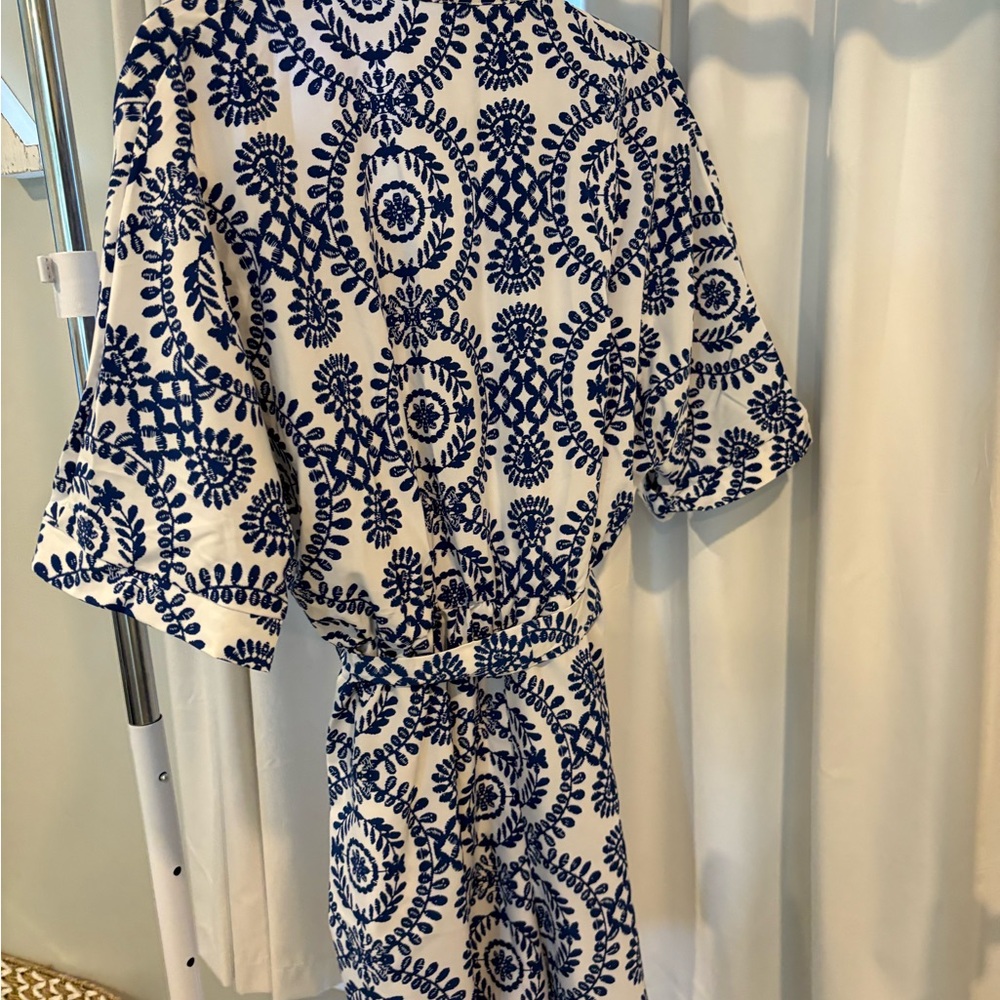 Blue and White Patterned Dress